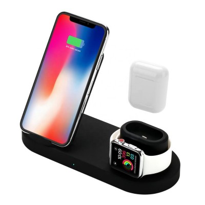 Auto Cooling Universal Smart Phone Type-C Android Ports Charging Dock Station 3 in 1 Wireless Charger