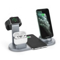 10W 4 In 1 Cellphone Holder Fast Charging Dock Desktop Multi Function 4 in 1 Wireless Charger Stand For Earbuds For Watch