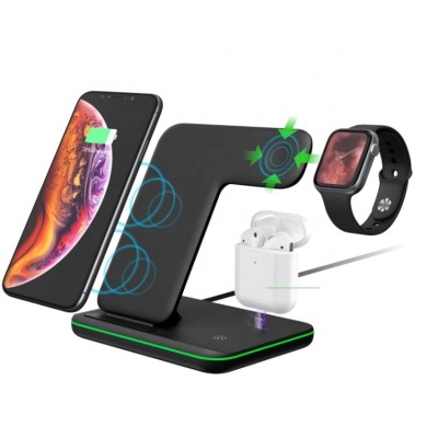 Rts Hot Sale 15w 10w Qi Standard Universal 3 in 1 Fast Wireless Charger for Smart Phone